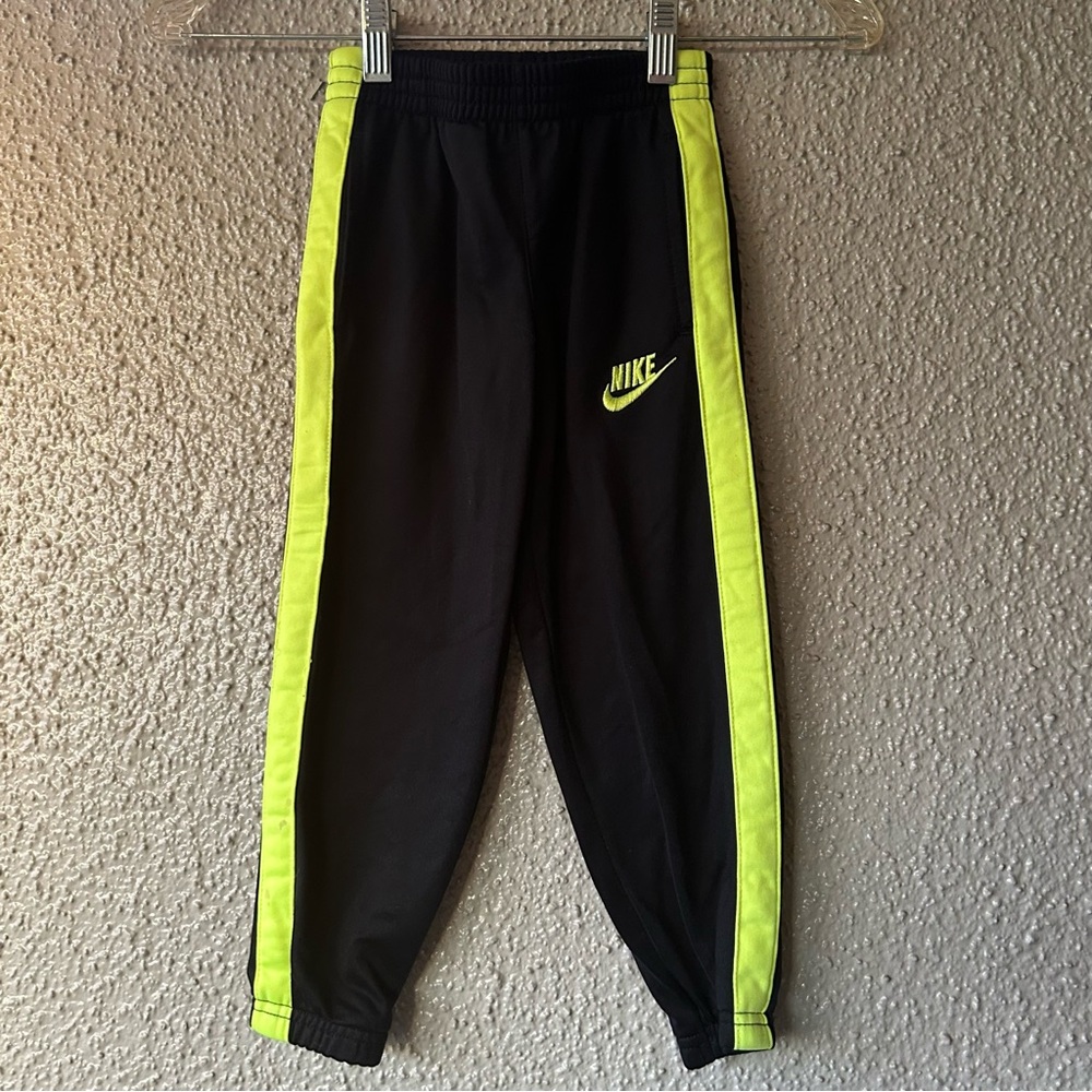 Nike Baby Boys Grey Green Neon Sweatpants Track Active Pants Size 4T